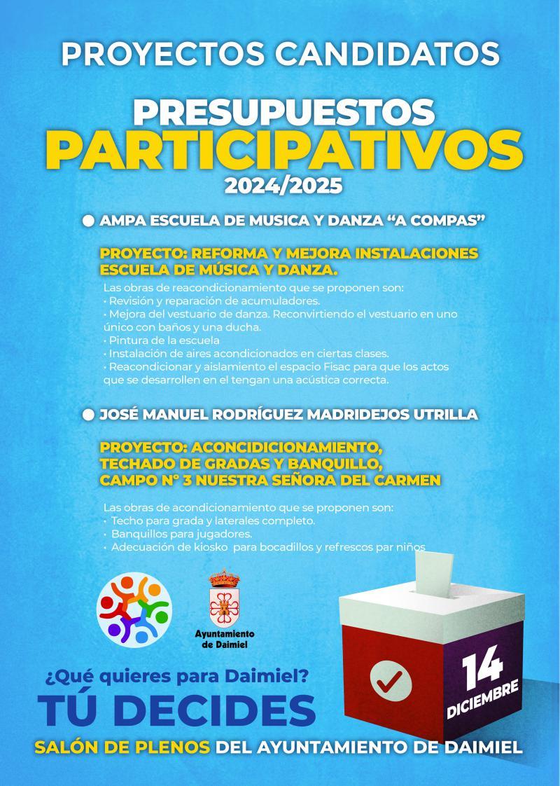 Candidaturas presupuestos participativos 2024