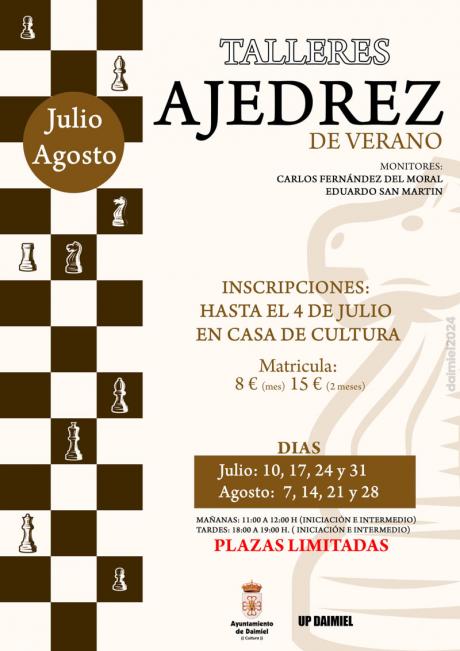 Cartel talleres ajedrez verano